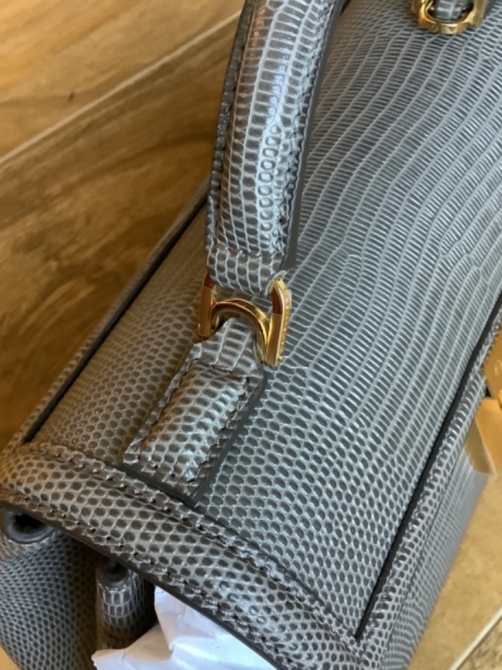 NEW Demellier Paris lizard embossed in Gray - Picture 5 of 9